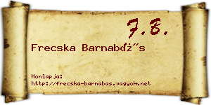 Frecska Barnabás névjegykártya