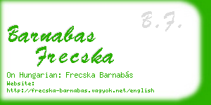 barnabas frecska business card